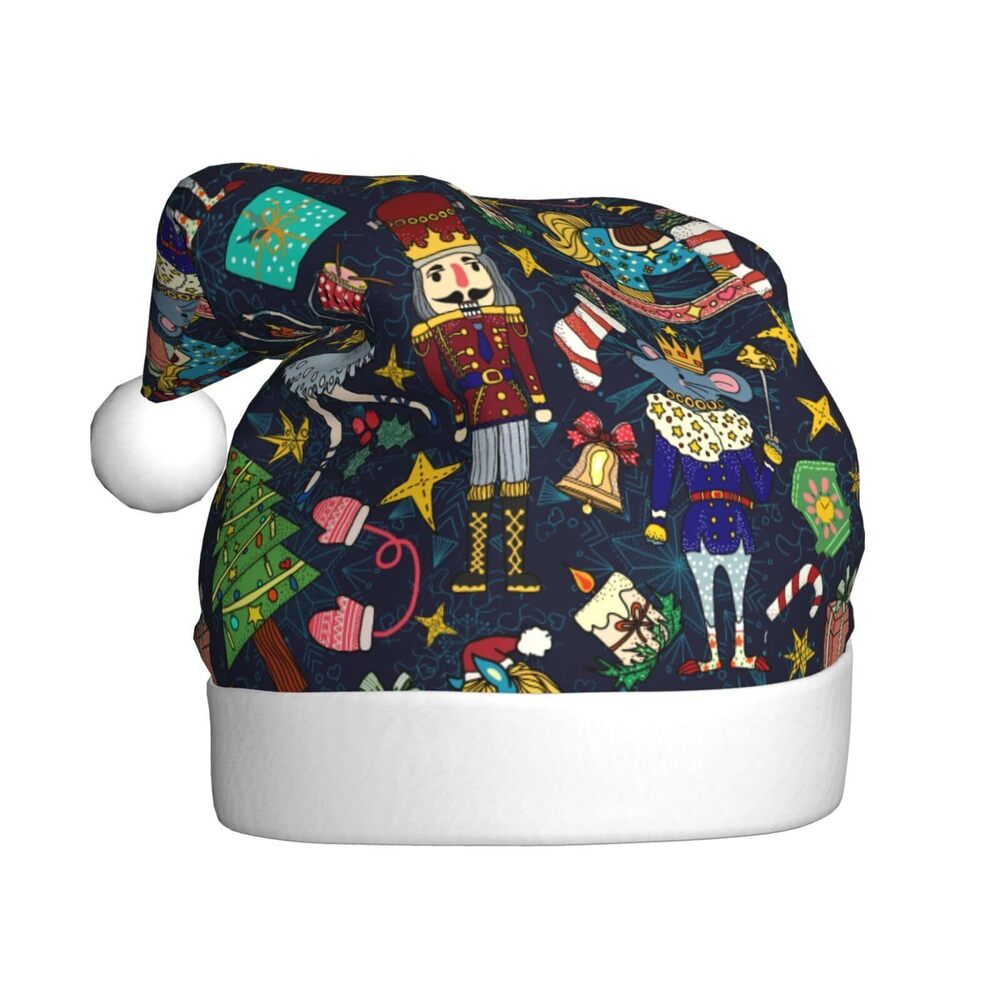4007 Christmas Nutcracker Christmas Hat Santa Hats Adults Unisex Velvet